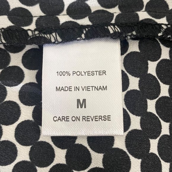 New York & Company Sleeveless Ombre Polkadot Blouse Women's Medium Black & White - Picture 9 of 12